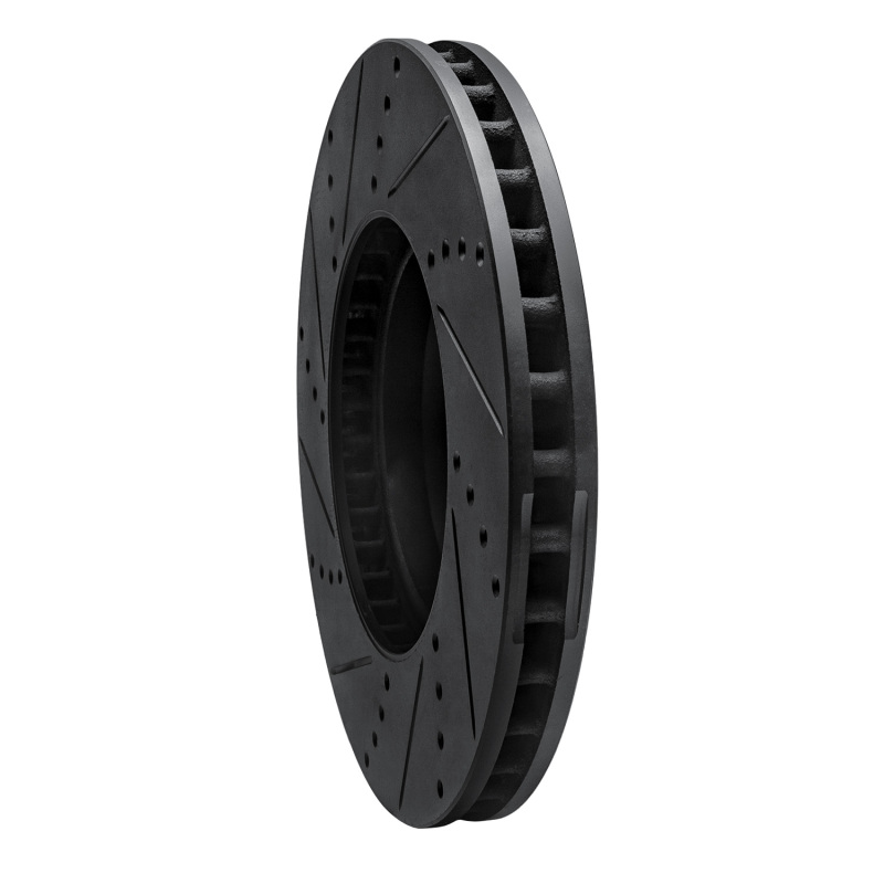 Mercedes-Benz E250 Brake Rotor (1) - Front Right - R1 Concepts - Drilled & Slotted - Black - `15-`23